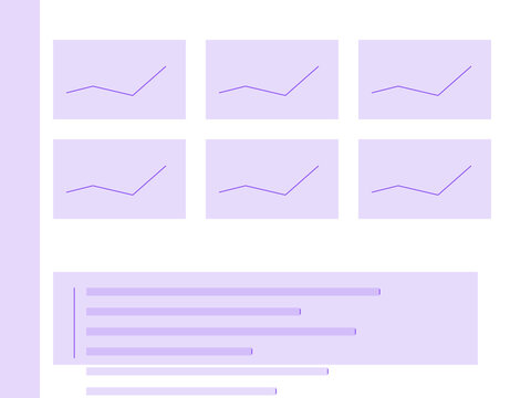Business Analytics Dashboard UI Template with Horizontal Bar Charts Purple Theme Vector