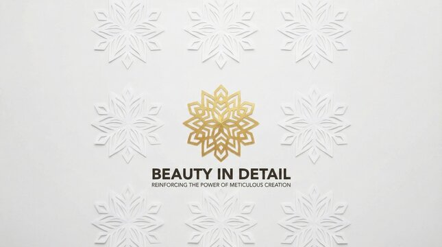 Golden floral ornament on embossed background