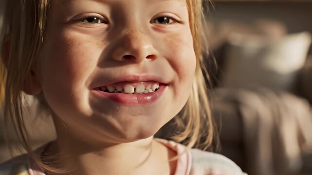 young girl sticking out tongue