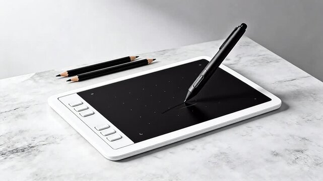 Digital drawing tablet with stylus and pencils