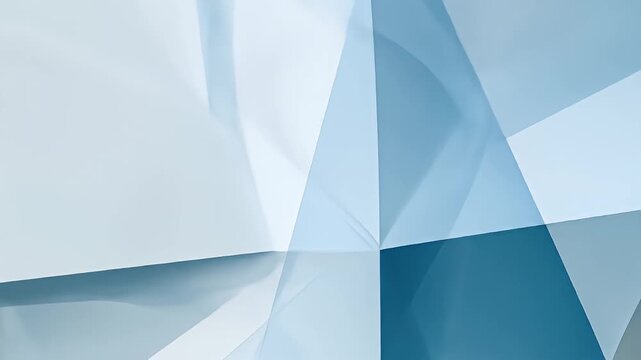Abstract polygonal pattern of white and light blue planes with soft lighting