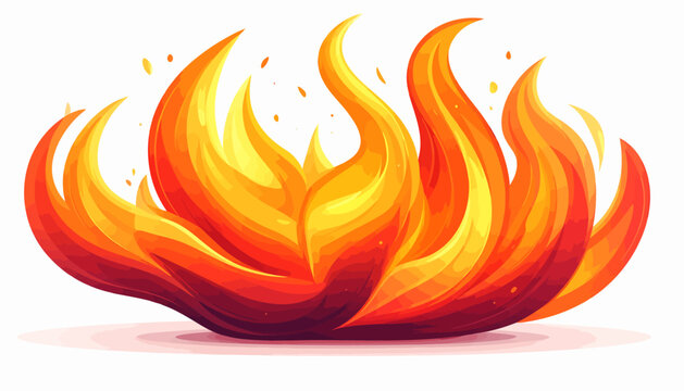 A vibrant, stylized illustration of a bonfire or a cluster of flames with warm colors.
