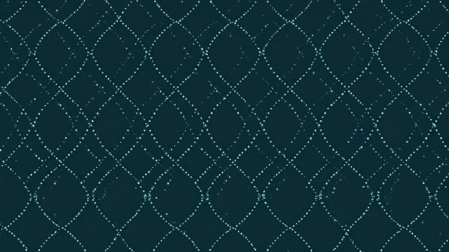 Abstract pattern of glowing dot grids forming diamonds against a dark background