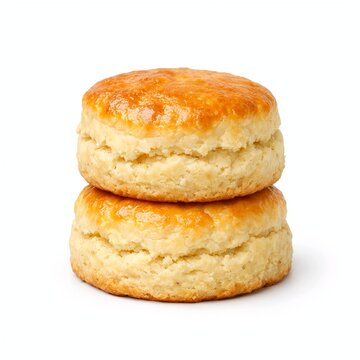 Plain Buttery Scones Isolated on White Background