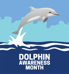 Obraz premium dolphin awareness month for the preservation of the dolphin ecosystem