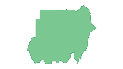 Fototapeta premium Sudan outline green