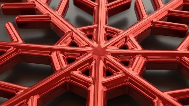 Red geometric lattice pattern with hexagonal star shapes and interlocking structure.