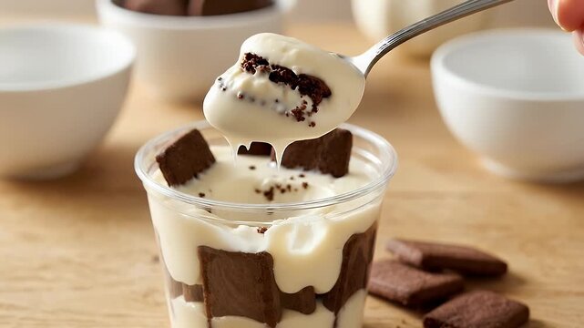 Creamy Chocolate Biscuit Dessert Parfait