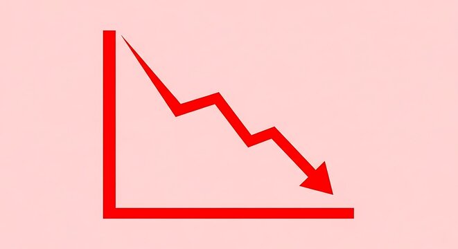 business graph with red arrow