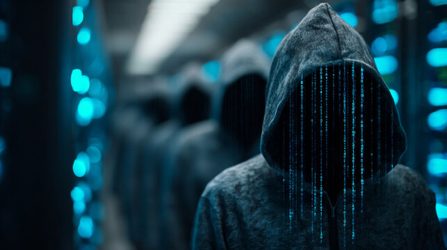 Hackers are planning to hack and attack Zeroday networks and cyber security systems in Smart digital city with Data center on cloud cyber security and Blue Binary Data Software Programming Code