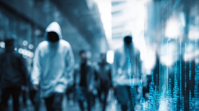 Hackers are planning to hack and attack Zeroday networks and cyber security systems in Smart digital city with Data center on cloud cyber security and Blue Binary Data Software Programming Code