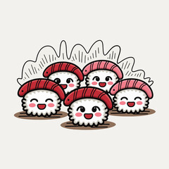 Sushi Emoji Doodle © tai