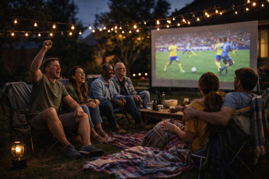 Outdoor sports night with friends