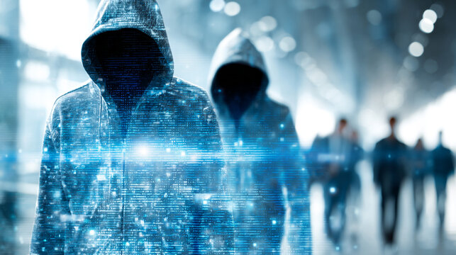 Hackers are planning to hack and attack Zeroday networks and cyber security systems in Smart digital city with Data center on cloud cyber security and Blue Binary Data Software Programming Code