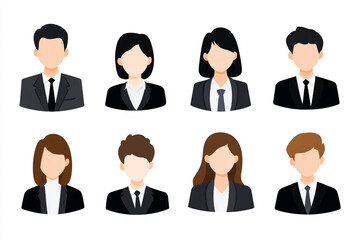 business people icons set of human profile icons on white background user person Innovation white background
