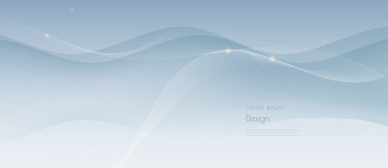 Vector abstract wave line pattern and dot line particle on white, gray color background. Modern graphic design. Flowing halftone, gradient curve shape for data futuristic, technology background