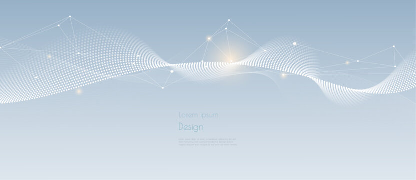 Vector network connection. Abstract mesh, molecular plexus line and cyberspace. Geometric line, dot on white background. Modern digital technology design for data, ai, science, futuristic background