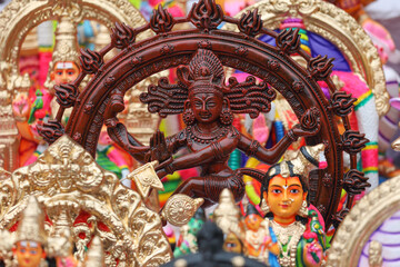 Fototapeta premium Lord Nataraja idol displayed for sale in a shop for the golu festival
