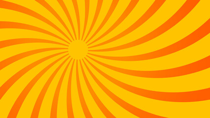 Obraz premium Bright orange and yellow sunburst swirl background with center circle