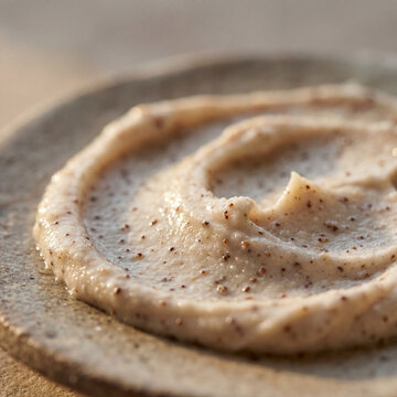 Extreme Macro of Organic Exfoliating Skincare Cream Texture with Copy Space