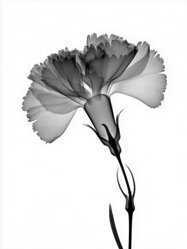 X-Ray Carnation Flower Minimalist Art