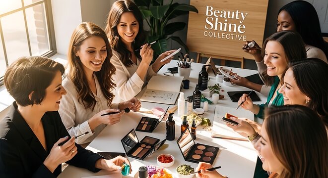 Diverse women learning beauty tips at a workshop