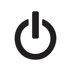 Power button icon of a start or standby switch on white background.