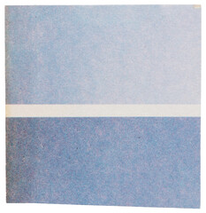 Piece of blue paper cut out from vintage faded magazine, isolated element for scrapbooking