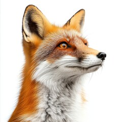 Obraz premium portrait of a wild red fox close up orange fur black nose golden eyes standing in natural environment wildlife animal.