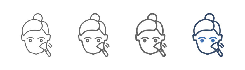 
outline icon set beauty with design of people wearing make up