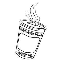 takeaway tea cup sketch with greek pattern design