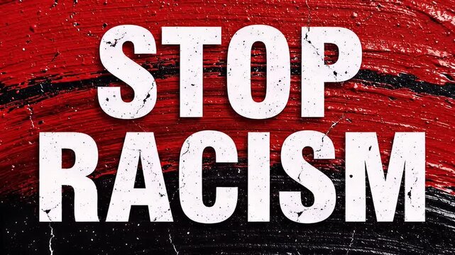 Stop Racism Text Overlay on Textured Background.