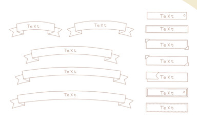 セピア色の落ち着いた手描きのバナーセット。