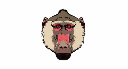 Obraz premium Baboon head illustration isolated on white background