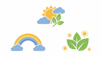 Fototapeta premium Weather and nature icons set. Spring Vector Packs. EPS Editable