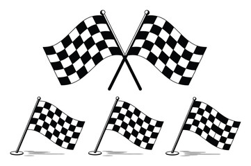 Naklejka premium Collection of Chequered Flags for Racing and Competition