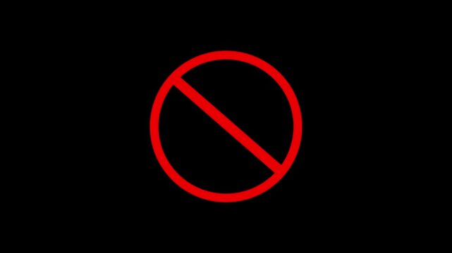 Red circle sign creating motion graphics