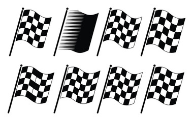 Naklejka premium Collection of Racing Flags and Checkered Flags