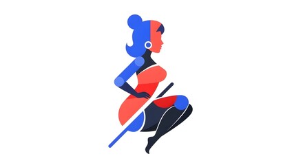 Obraz premium Abstract illustration of a stylized woman in vibrant colors