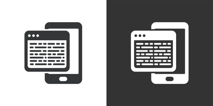 Mobile App Development icon. Solid glyph series icon