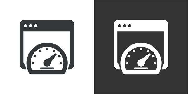 Web Speed Optimization icon. Solid glyph series icon
