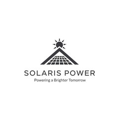 Solaris Power Logo with Solar Panel.