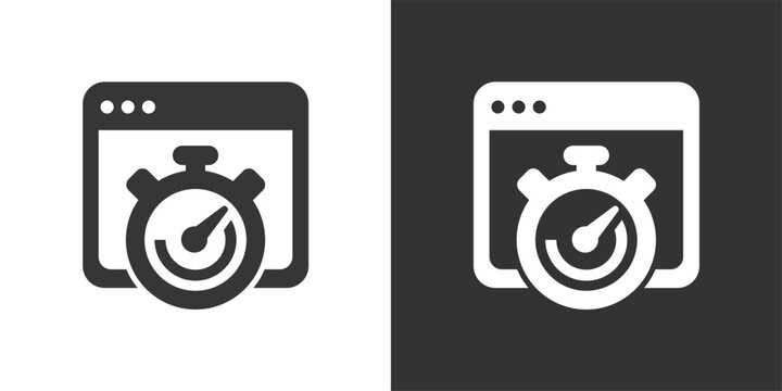 Web Time Efficiency icon. Solid glyph series icon