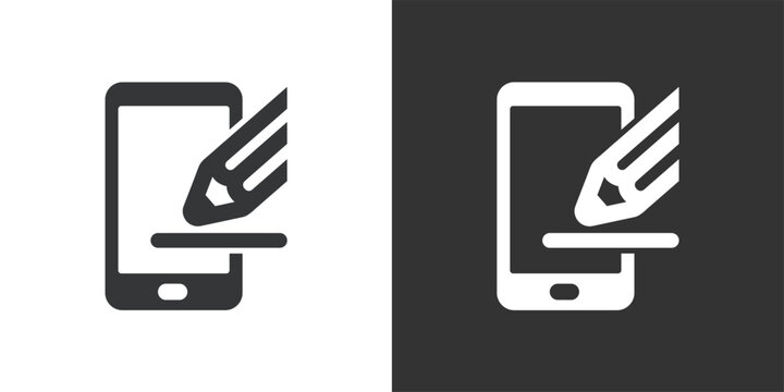 Mobile Interface Design icon. Solid glyph series icon