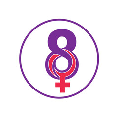 Female power eight symbol logo.