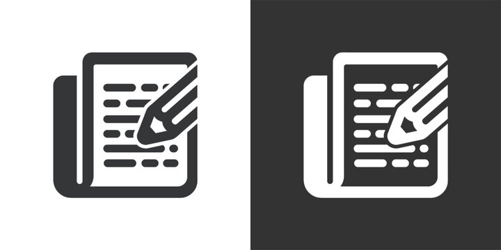 Document Editing icon. Solid glyph series icon