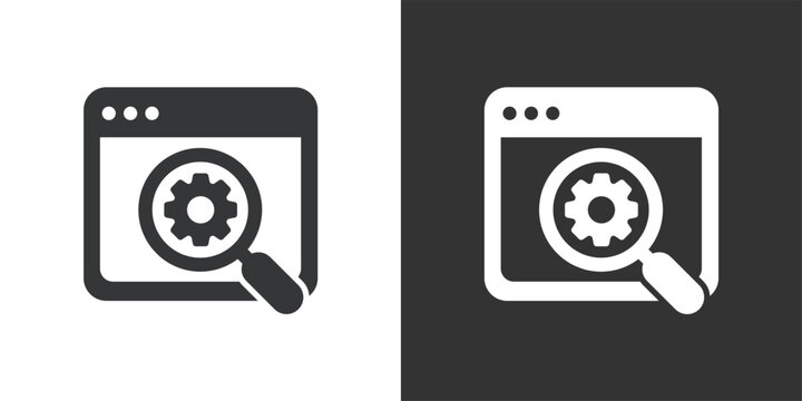 Browser Search Settings icon. Solid glyph series icon