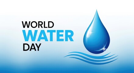 World water day awareness campaign logo with a blue water drop symbol