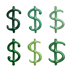 Obraz premium Set of 3d dollar currency symbol Elements for design