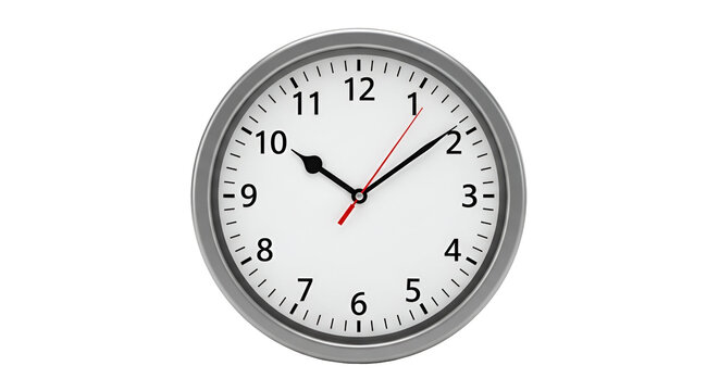 Analog clock showing time ten with red second hand on black background